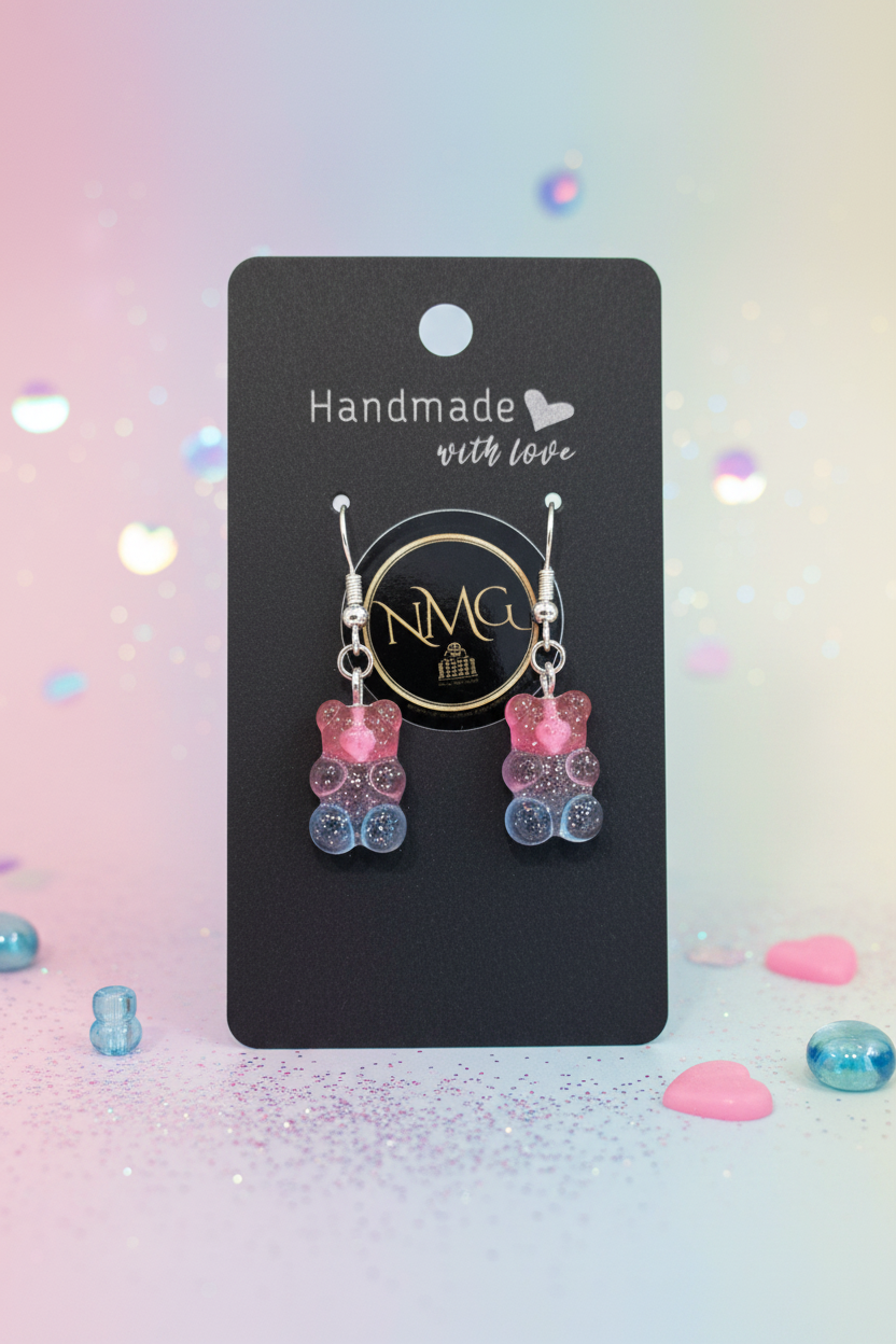 GUMMY BEAR EARRINGS (PINK/PURPLE