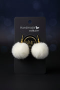 POM-POM EARRINGS (WHITE)