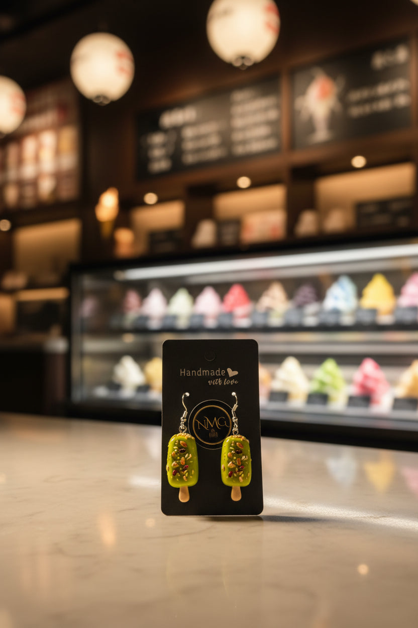 ICE-CREAM EARRINGS (PISTACHIO)