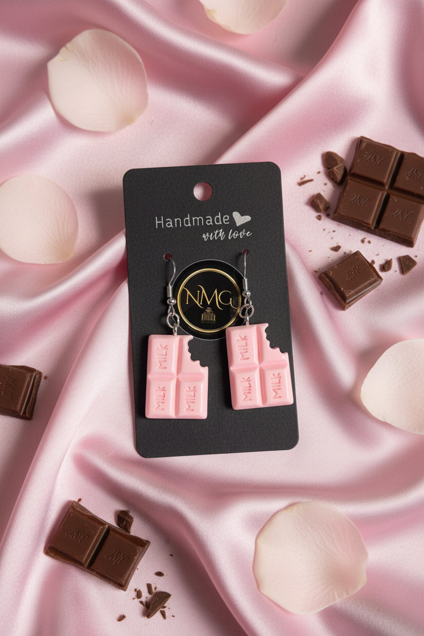 MILK CHOCOLATE EARRINGS (PINK)