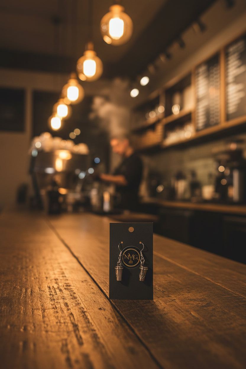 COFFEE EARRINGS (SILVER)