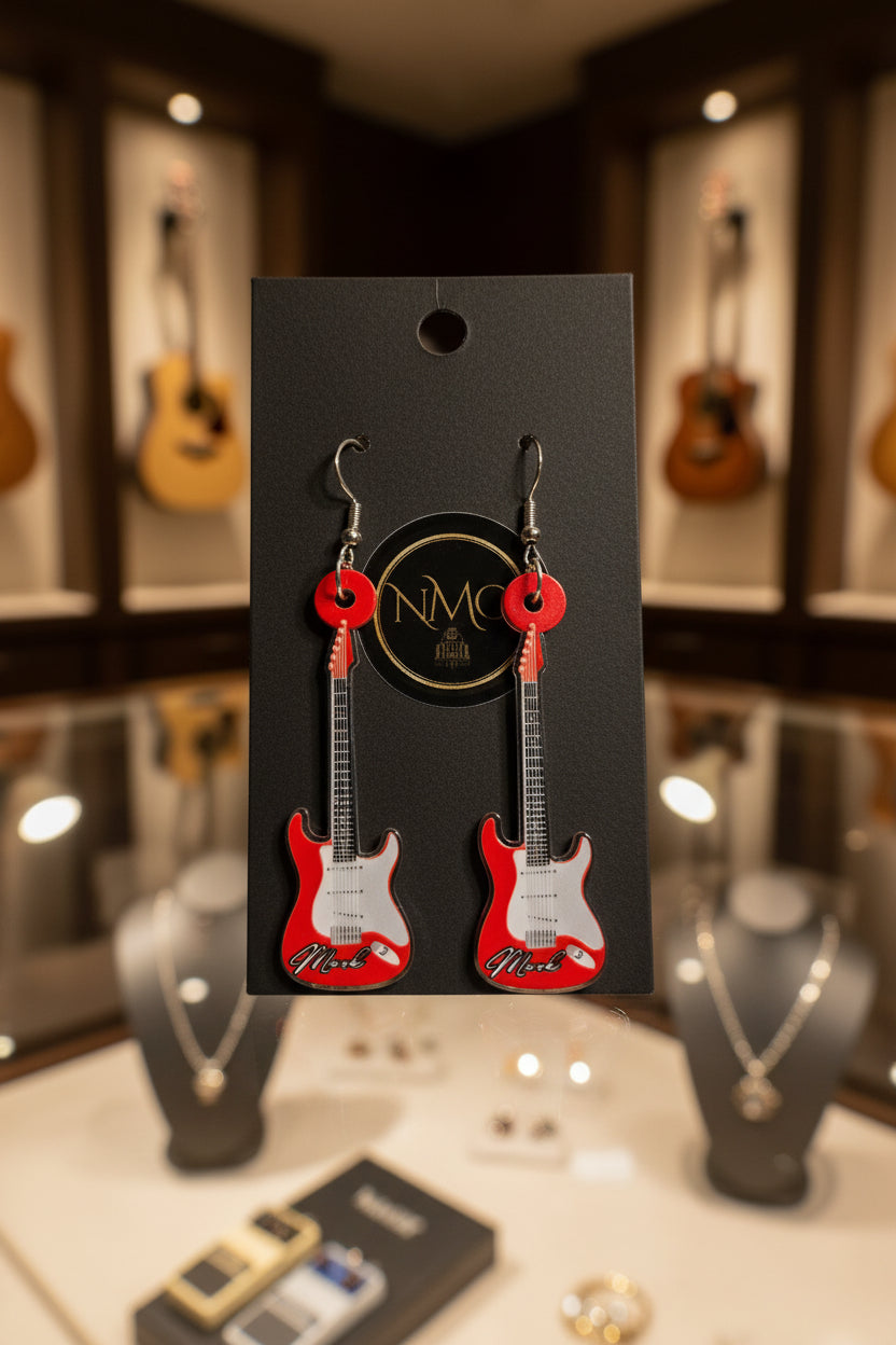 INSTRUMENT EARRINGS (RED ELECTRIC GUITAR)