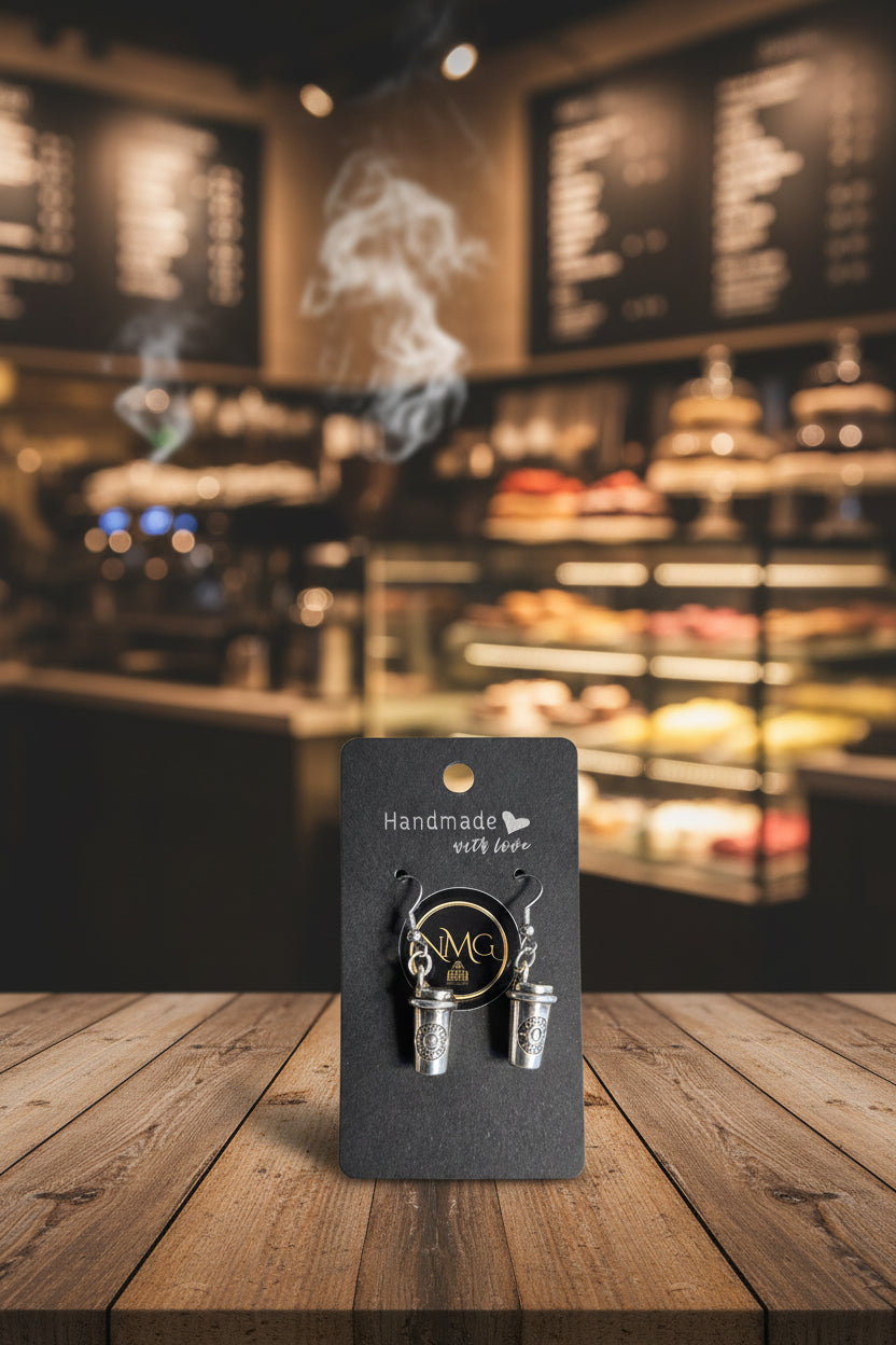 COFFEE EARRINGS (SILVER)
