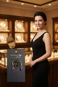 GEM STONE EARRINGS (PURPLE)