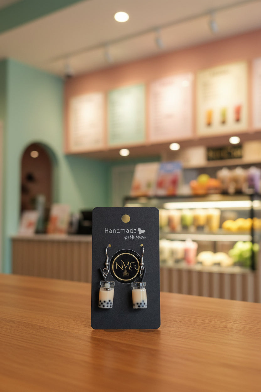 BUBBLE TEA EARRINGS (CANTALOUPE)