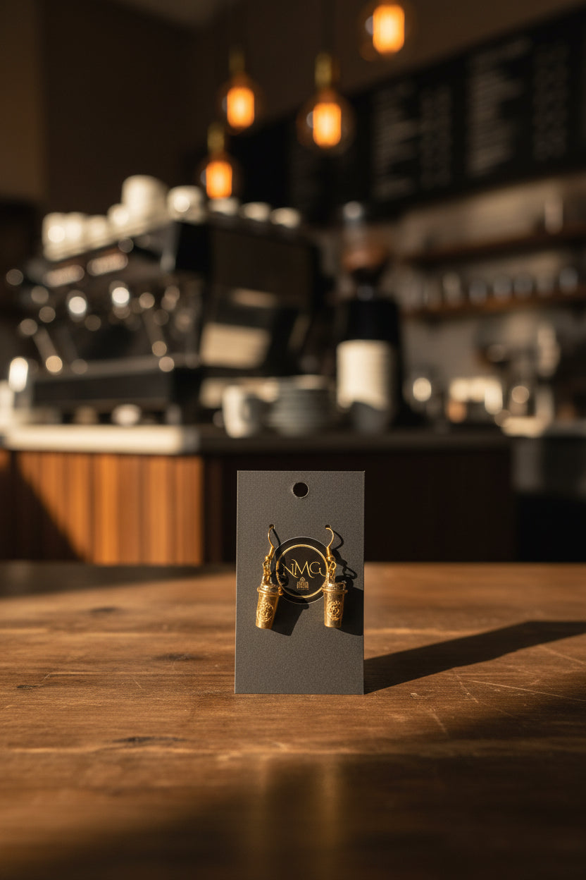 COFFEE EARRINGS (ROSE GOLD)